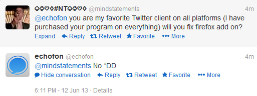 Echofon под Firefox