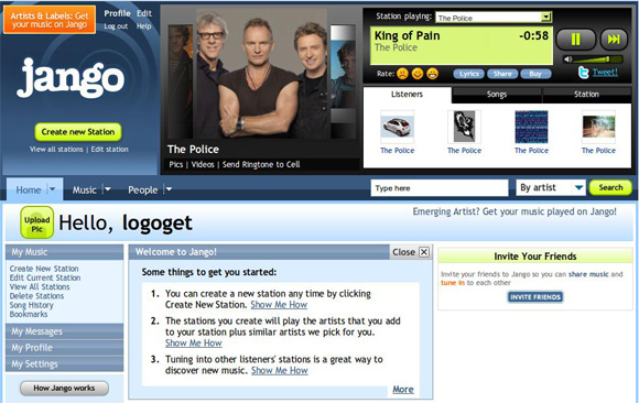 музыкальный сервис jango