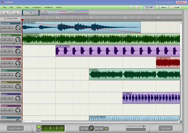 онлайн аудио редактор Myna