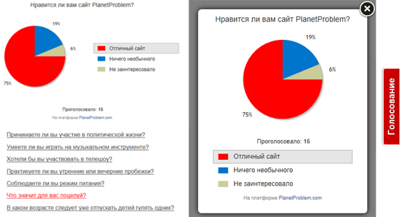 виджеты опросов PlanetProblem виджеты опросов PlanetProblem